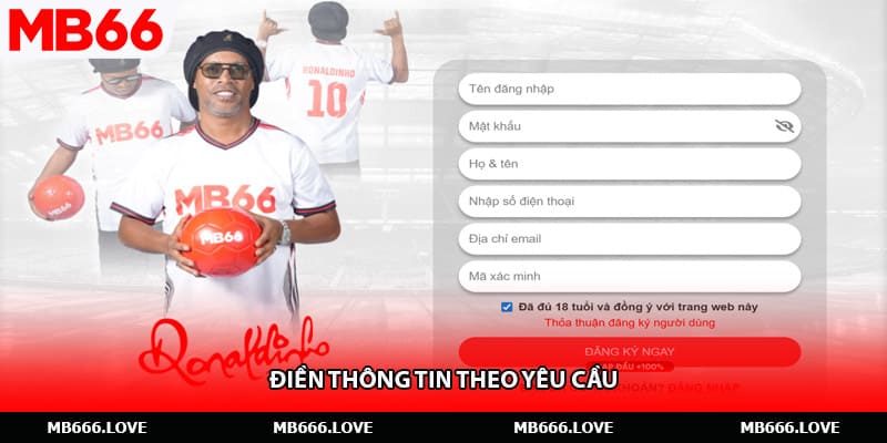 Điền thông tin theo yêu câu